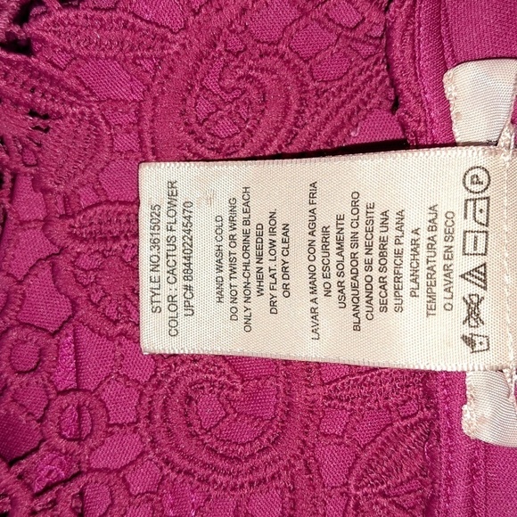 Philosophy Fuchsia Lace Top Size XL - Picture 5 of 7